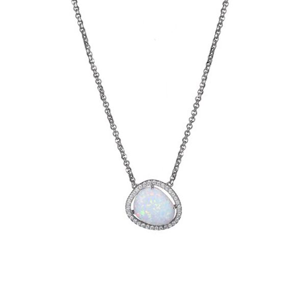 Sterling Silver Synthetic Opal Necklace Don's Jewelry & Design Washington, IA
