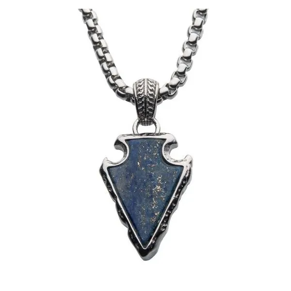 Stainless Steel Lapis Lazuli Stone Necklace Don's Jewelry & Design Washington, IA