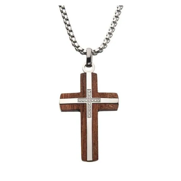 Stainless steel diamond cross necklace Clearance