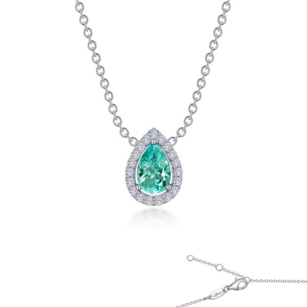 Sterling Silver Lab Grown Green Sapphire Necklace Don's Jewelry & Design Washington, IA