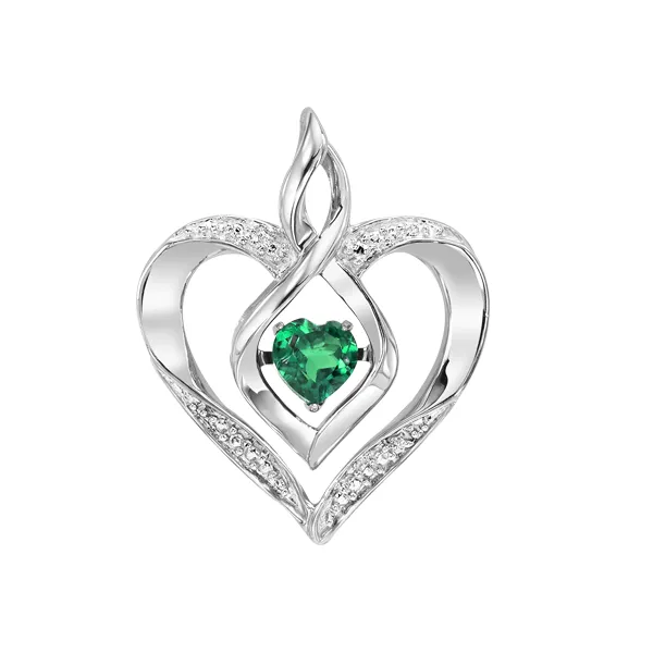 Sterling Silver Created Emerald Necklace Don's Jewelry & Design Washington, IA