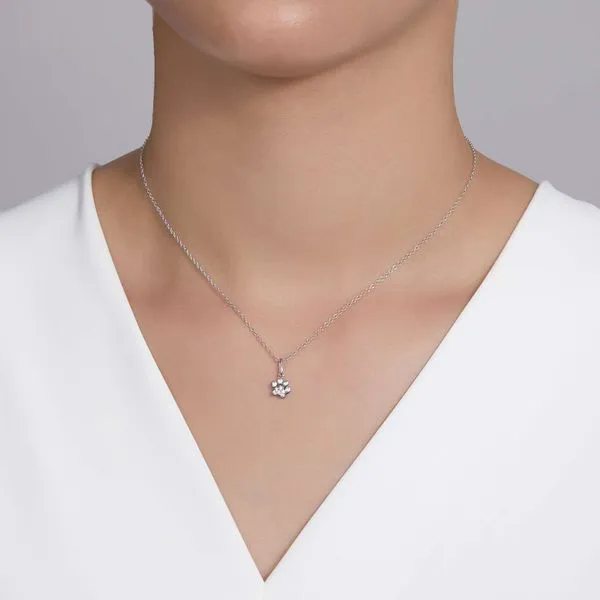 Sterling Silver Simulated Diamond Necklace Image 2 Don's Jewelry & Design Washington, IA
