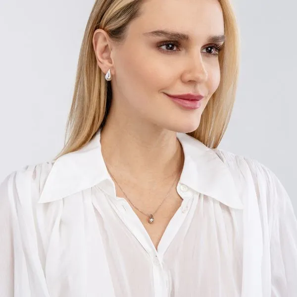 Sterling Silver Teardrop Pendant Forzentina Necklace Image 2 Don's Jewelry & Design Washington, IA