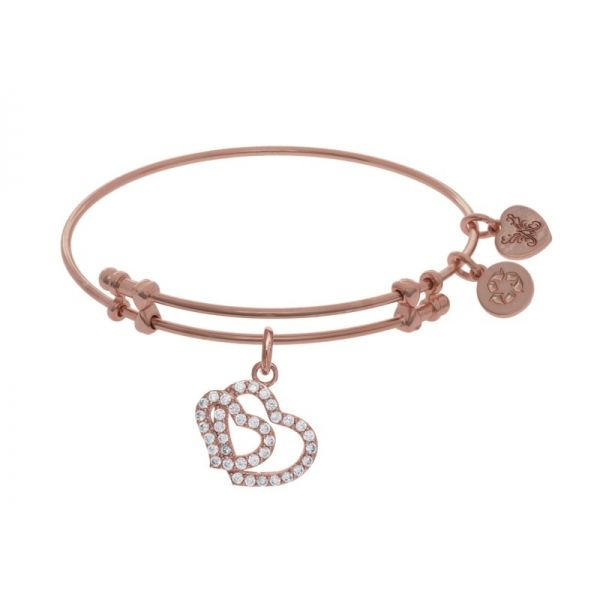 Brass Pink Double Heart Angelica Bracelet Don's Jewelry & Design Washington, IA