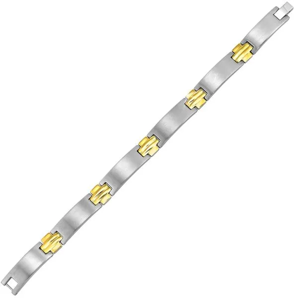 Stainless Steel & Yellow Gold Plate Bracelet Don's Jewelry & Design Washington, IA