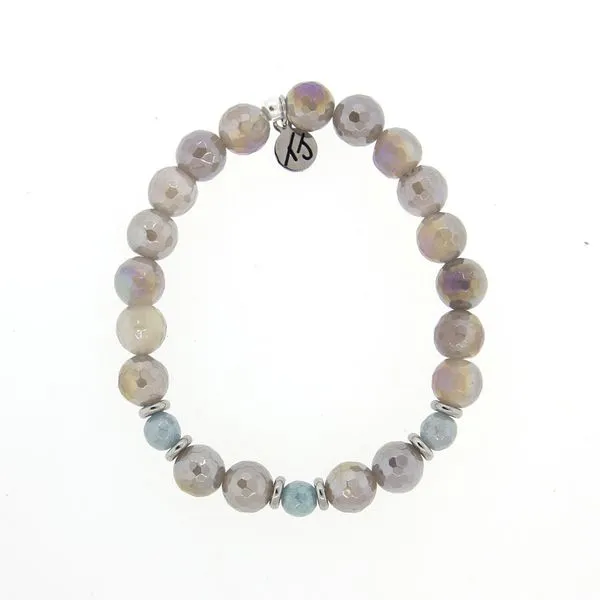 Mystic Grey Agate and Blue Quartzite Relief Bracelet Don's Jewelry & Design Washington, IA