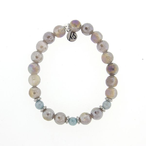 Mystic Grey Agate and Blue Quartzite Bracelet Don's Jewelry & Design Washington, IA