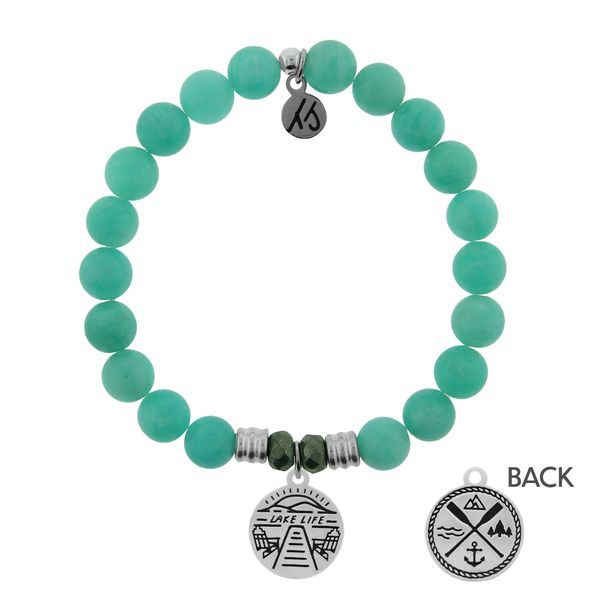 Peruvian Amazonite Stone Bracelet with Lake Life Sterling Silver Charm Don's Jewelry & Design Washington, IA