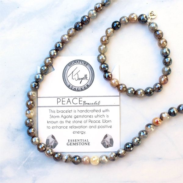 Peace Bracelet with Storm Agate Gemstones Don's Jewelry & Design Washington, IA