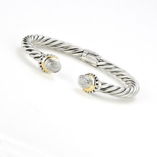 Sterling Silver & 14kt Yellow Gold Diamond Bracelet Don's Jewelry & Design Washington, IA