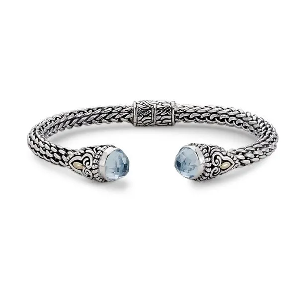 Sterling Silver & 18kt Yellow Gold Blue Topaz Bracelet Don's Jewelry & Design Washington, IA