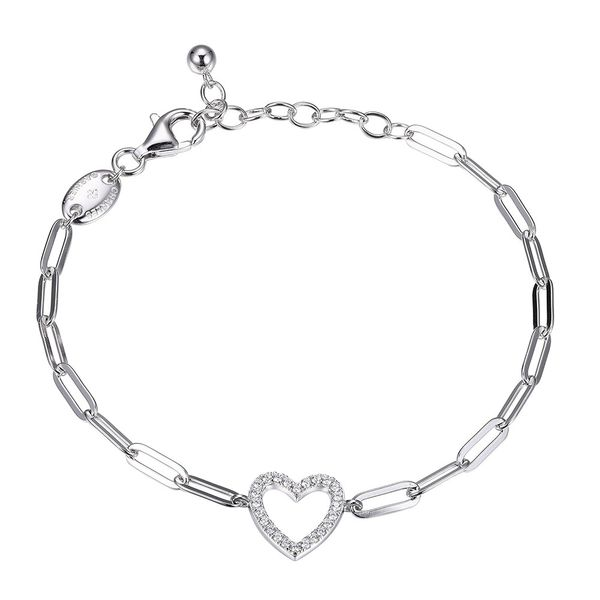 Sterling Silver Paperclip Heart Bracelet Don's Jewelry & Design Washington, IA