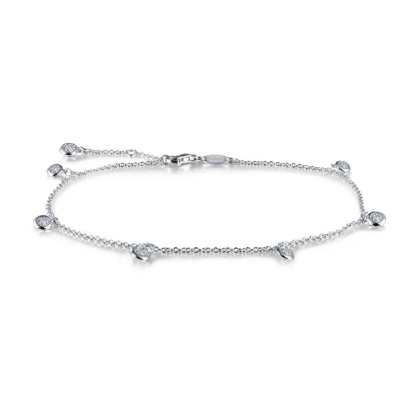 Sterling Silver Bezel-Set Station Anklet Don's Jewelry & Design Washington, IA