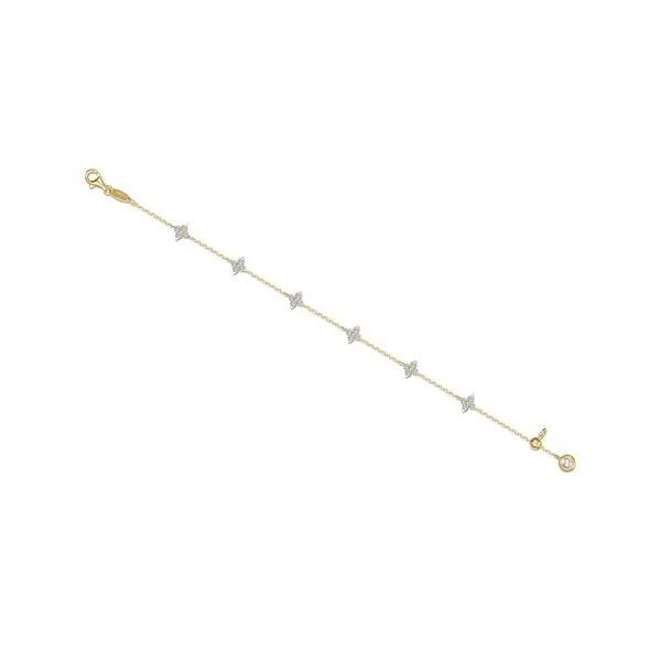 Gold Plate Simulated Diamond Bracelet Image 2 Don's Jewelry & Design Washington, IA