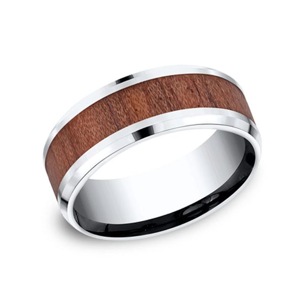 Men's 8mm Cobalt Ring with Rose Wood Inlay Don's Jewelry & Design Washington, IA