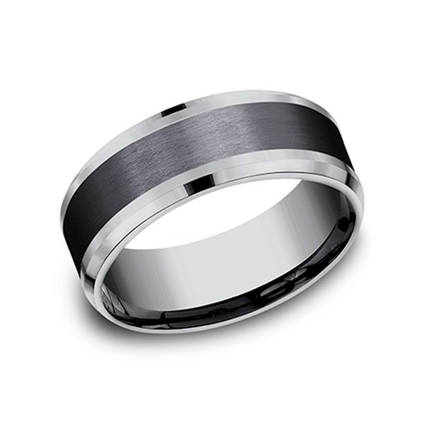 Men's 8mm Tantalum Ring with Black Titanium Inlay Don's Jewelry & Design Washington, IA