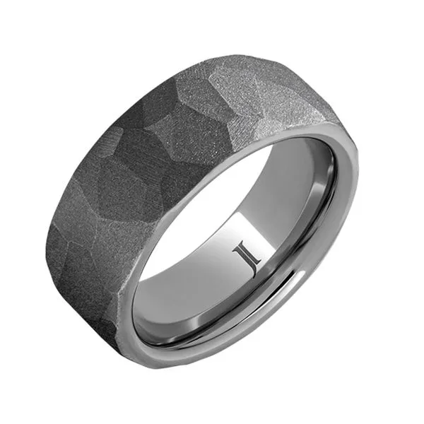 Tungsten Flat Band with Chiseled Sandblast Finish Don's Jewelry & Design Washington, IA