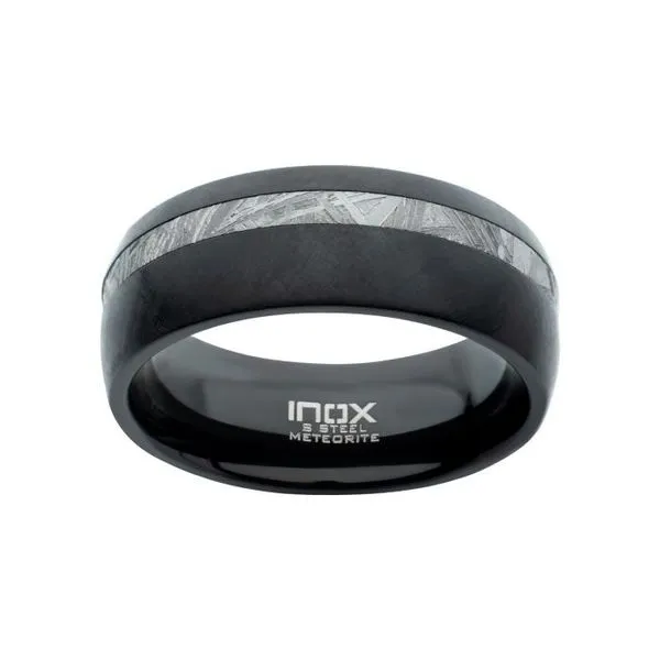 8mm Black Plated Meteorite Inlay Ring Don's Jewelry & Design Washington, IA