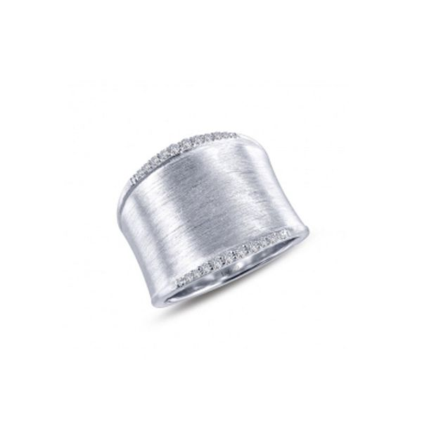 Sterling Silver Brush Finish Ring with Simulated Diamonds Don's Jewelry & Design Washington, IA