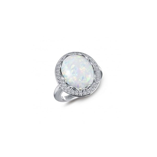 Sterling Silver Simulated Opal & Simulated Diamond Ring Don's Jewelry & Design Washington, IA