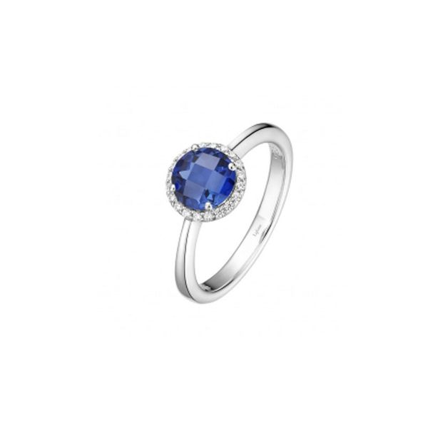 Sterling Silver Lab Grown Sapphire & Simulated Diamond Ring Don's Jewelry & Design Washington, IA
