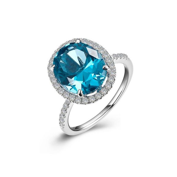 Sterling Silver Simaluated Paraiba Tourmaline & Simulated Diamond Ring Don's Jewelry & Design Washington, IA