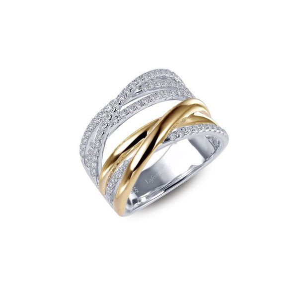 Sterling Silver & 18kt Yellow Gold Plate Simulated Diamond Ring Don's Jewelry & Design Washington, IA