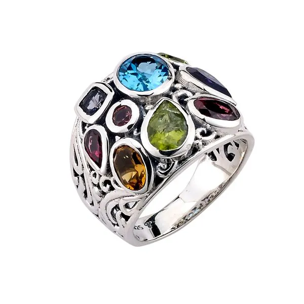 Sterling Silver Multi-Gemstone Ring Image 2 Don's Jewelry & Design Washington, IA