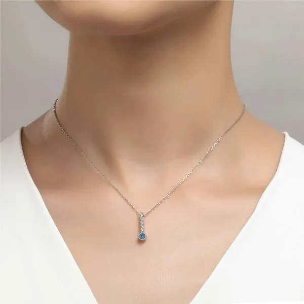 Sterling Silver March Birthstone Love Pendant Image 2 Don's Jewelry & Design Washington, IA