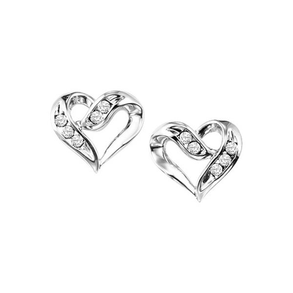 Sterling Silver Diamond Heart Earrings Don's Jewelry & Design Washington, IA