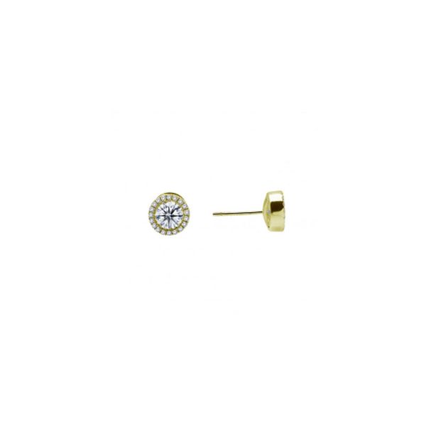 Yellow Gold Plate Simulated Diamond Earrings Don's Jewelry & Design Washington, IA