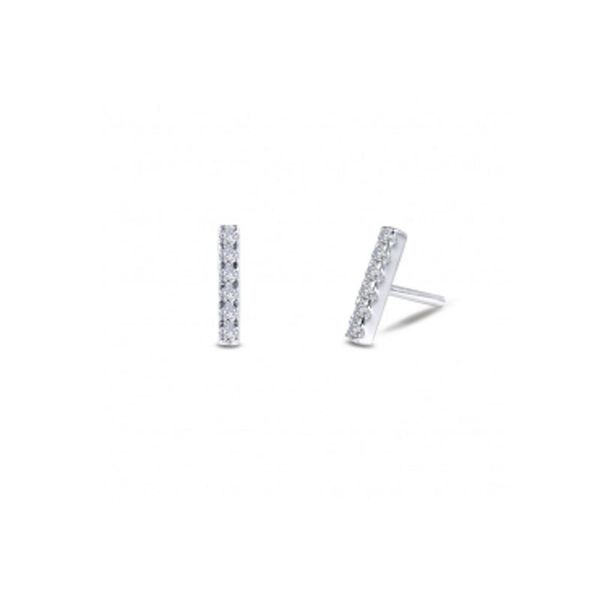 Sterling Silver Simulated Diamond Bar Stud Earrings Don's Jewelry & Design Washington, IA