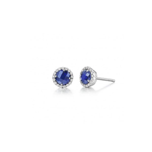 Sterling Silver Lab Grown Sapphire & Simulated Diamond Earrings Don's Jewelry & Design Washington, IA