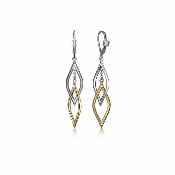 Sterling Silver & Yellow Gold Plate Wave Earrings Don's Jewelry & Design Washington, IA