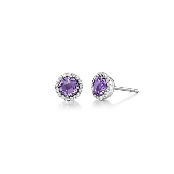 Sterling Silver Amethyst & Simulated Diamond Earrings Don's Jewelry & Design Washington, IA