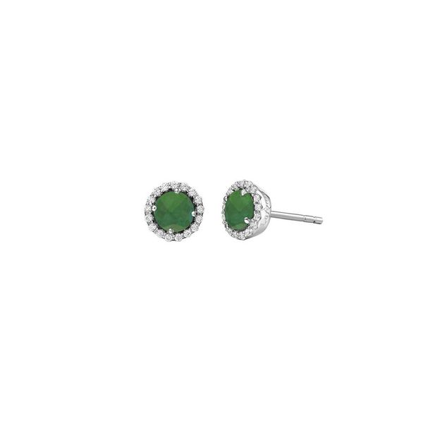 Sterling Silver Simulated Emerald & Simulated Diamond Earrings Don's Jewelry & Design Washington, IA