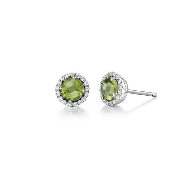 Sterling Silver Peridot & Simulated Diamond Earrings Don's Jewelry & Design Washington, IA