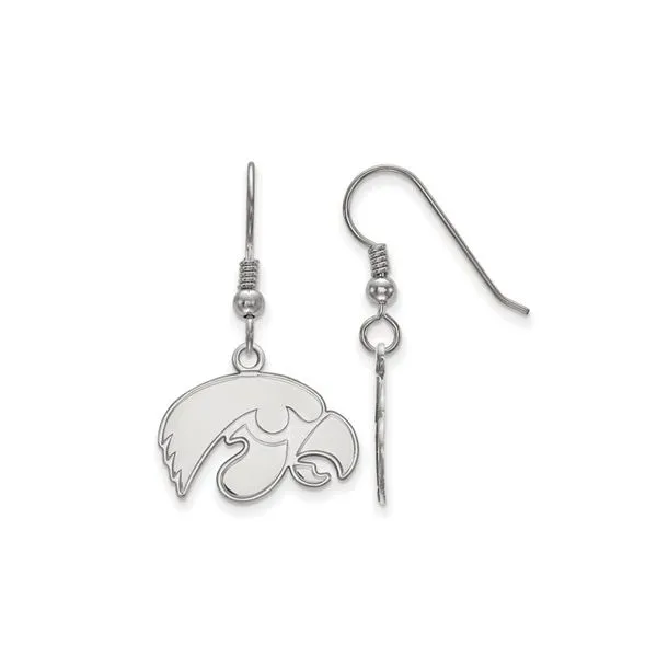 Sterling Silver University of Iowa Hawkeye Drop Earrings Don's Jewelry & Design Washington, IA