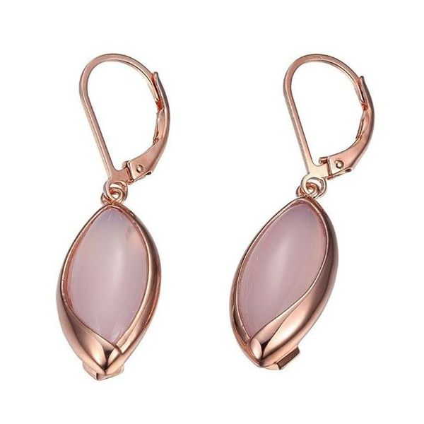 Rose Gold Plate Pink Chalcedony Earrings Don's Jewelry & Design Washington, IA