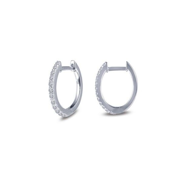 Sterling Silver Simulated Diamond Hoop Earrings Don's Jewelry & Design Washington, IA