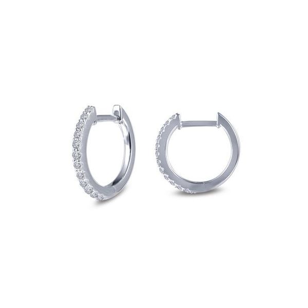 Sterling Silver Simulated Diamond Hoop Earrings Don's Jewelry & Design Washington, IA