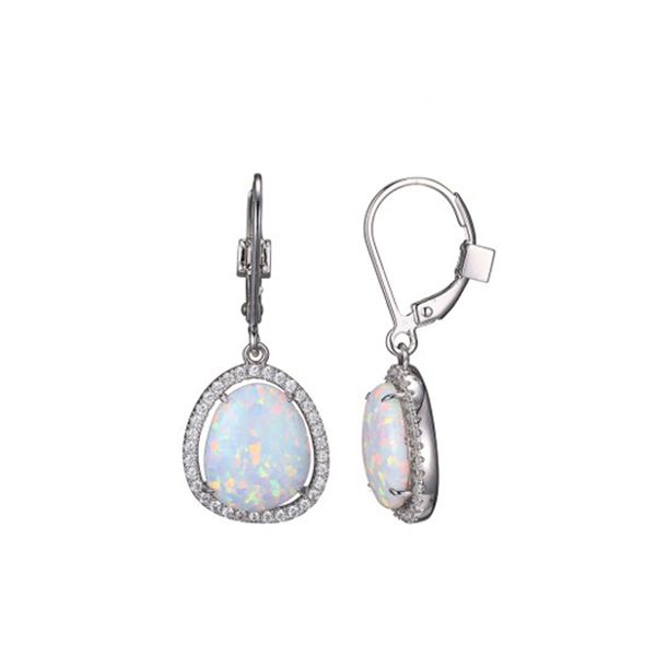 Sterling Silver Synthetic Opal Earrings Don's Jewelry & Design Washington, IA