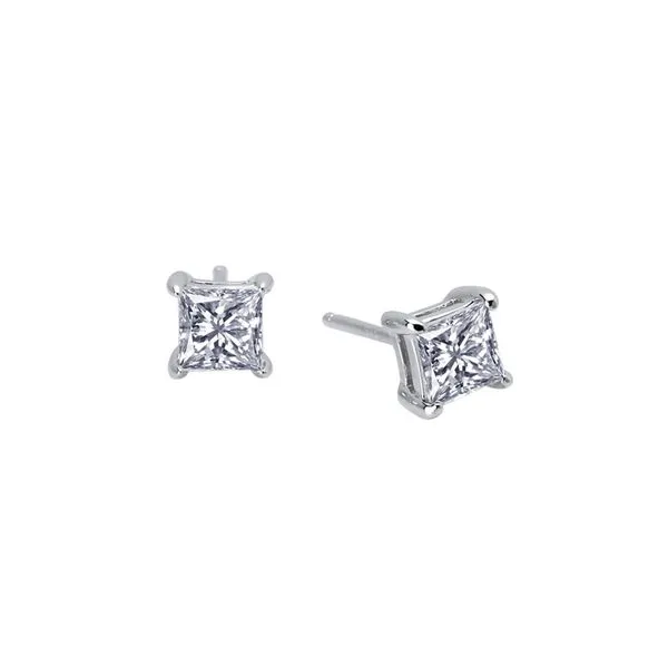 Sterling Silver Simulated Princess Cut Diamond Earrings Don's Jewelry & Design Washington, IA
