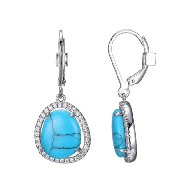 Sterling Silver Synthetic Turquoise Earrings Don's Jewelry & Design Washington, IA