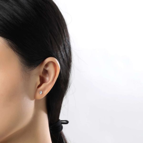 Sterling Silver 0.50 CTW Solitaire Stud Earrings Image 2 Don's Jewelry & Design Washington, IA