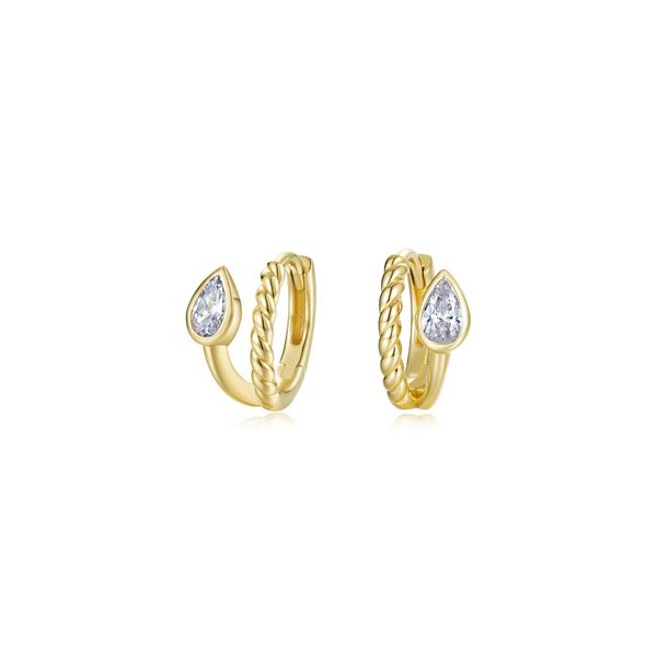 Tessa Bypass Pear Huggie Earrings Don's Jewelry & Design Washington, IA