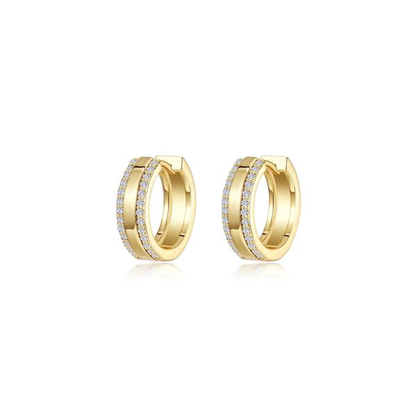 Gold Plate Simulated Diamond Hoop Earrings Don's Jewelry & Design Washington, IA