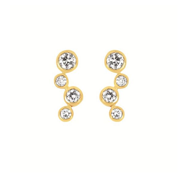 Gold Plate Lab Grown Diamond Earrings Don's Jewelry & Design Washington, IA