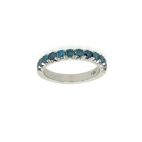 19K White Gold Tahoe Blue Diamond Half Eternity Band Double Diamond Jewelry Olympic Valley, CA