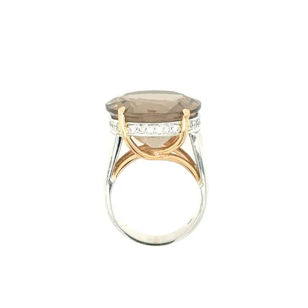 14K White Gold Smoky Topaz And Diamond Ring Image 3 Double Diamond Jewelry Olympic Valley, CA